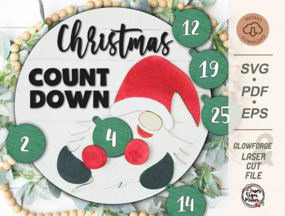 Download Christmas Gnome Countdown Sign - Premium Resources