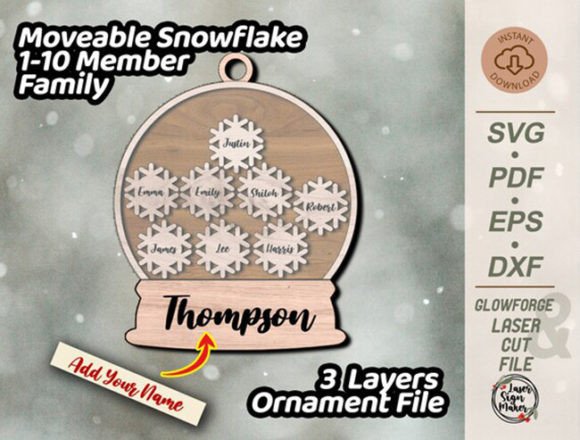 Download Snowglobe Ornament Svg, Family Ornament - Premium Resources